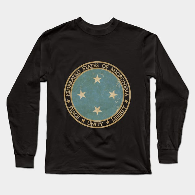 Vintage Federated States of Micronesia Oceania Oceanian Flag Long Sleeve T-Shirt by DragonXX